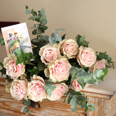 Ramo de rosas en tono pastel