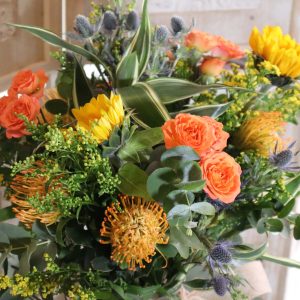 Ramo de flores con girasoles naturales para envío a domicilio en Sevilla