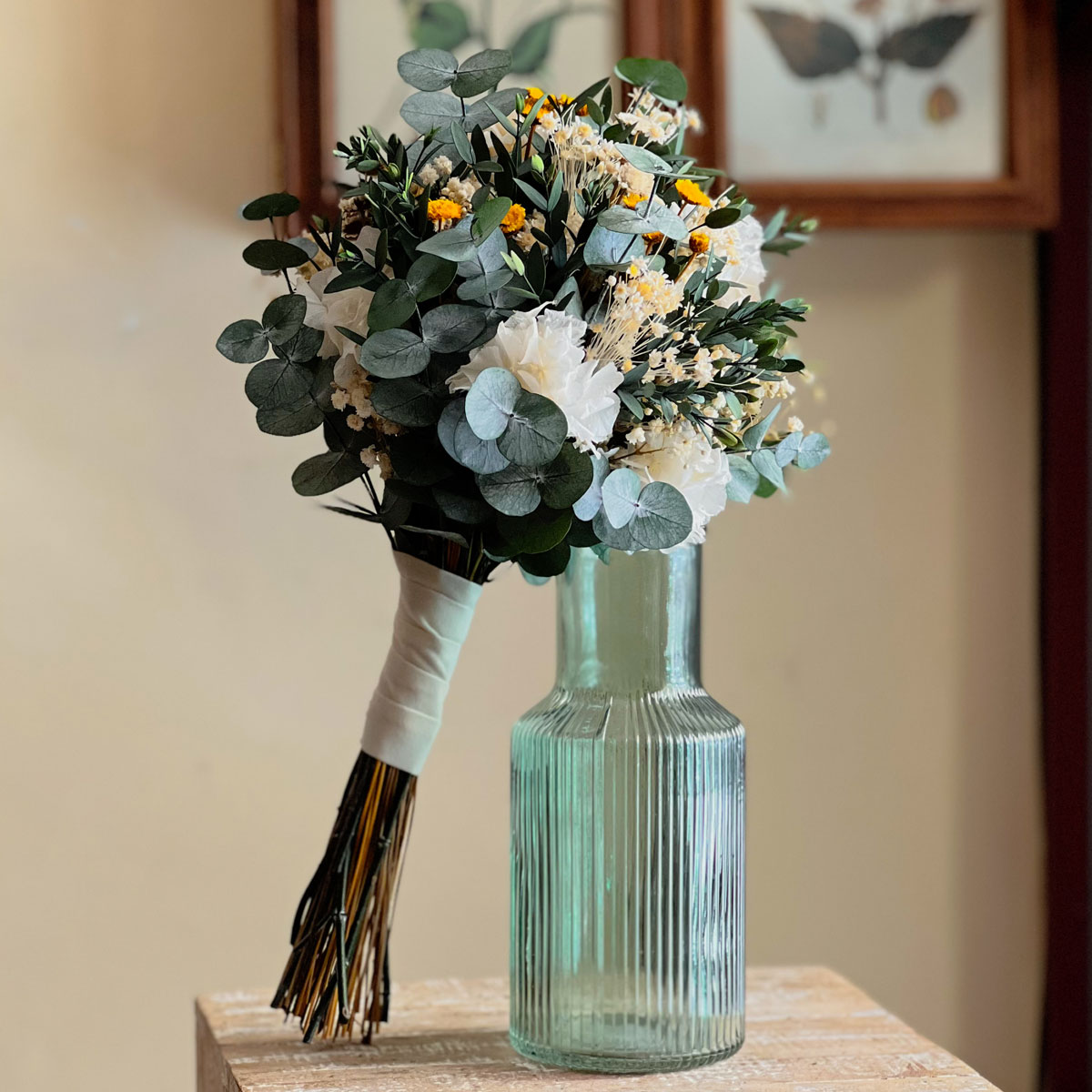 comprar ramo de novia de flores preservadas, flores secas.